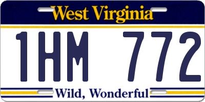 WV license plate 1HM772