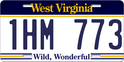 WV license plate 1HM773