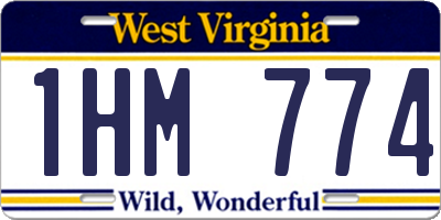 WV license plate 1HM774
