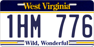 WV license plate 1HM776