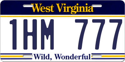 WV license plate 1HM777