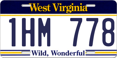 WV license plate 1HM778