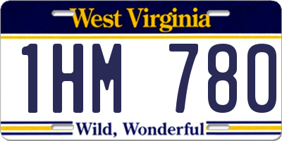 WV license plate 1HM780
