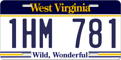 WV license plate 1HM781
