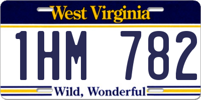 WV license plate 1HM782