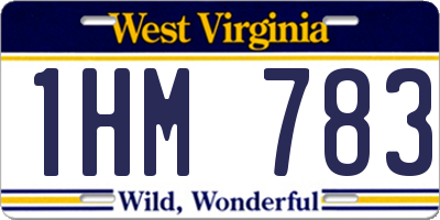 WV license plate 1HM783
