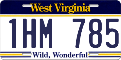 WV license plate 1HM785