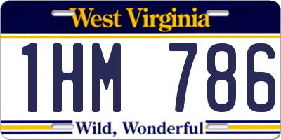 WV license plate 1HM786