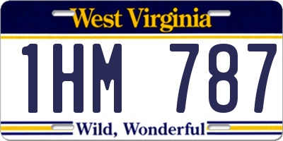 WV license plate 1HM787