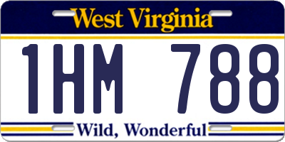 WV license plate 1HM788