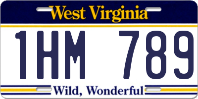 WV license plate 1HM789