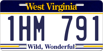 WV license plate 1HM791
