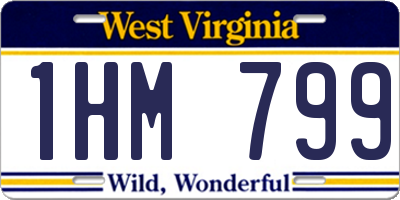 WV license plate 1HM799