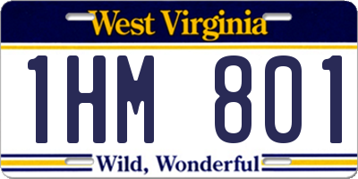 WV license plate 1HM801