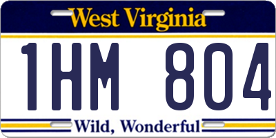 WV license plate 1HM804