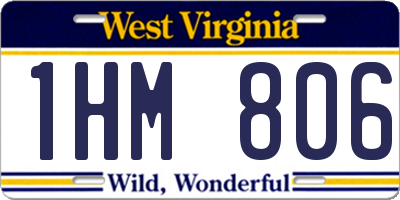 WV license plate 1HM806