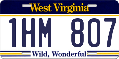 WV license plate 1HM807