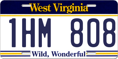 WV license plate 1HM808