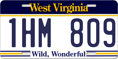 WV license plate 1HM809