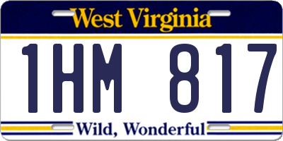 WV license plate 1HM817