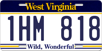 WV license plate 1HM818