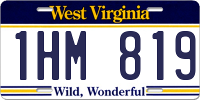 WV license plate 1HM819