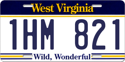 WV license plate 1HM821