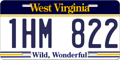 WV license plate 1HM822