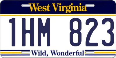 WV license plate 1HM823