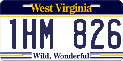 WV license plate 1HM826