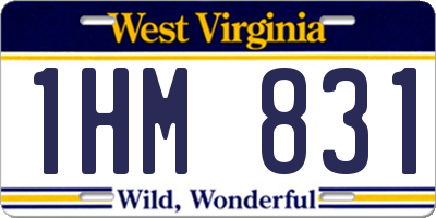WV license plate 1HM831
