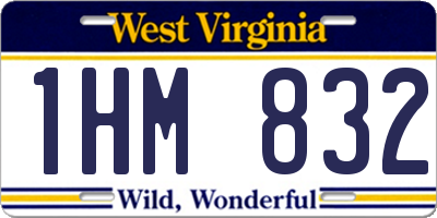 WV license plate 1HM832