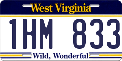 WV license plate 1HM833
