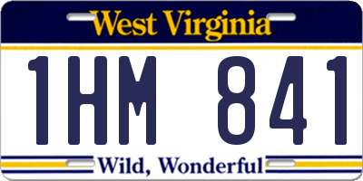 WV license plate 1HM841