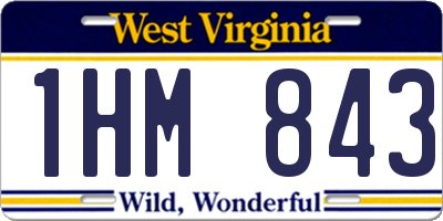 WV license plate 1HM843