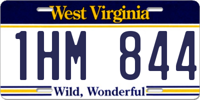 WV license plate 1HM844