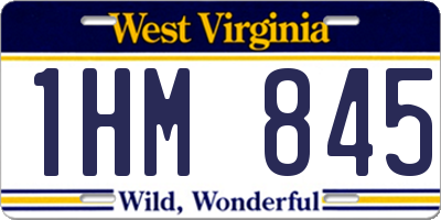 WV license plate 1HM845