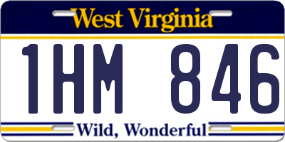 WV license plate 1HM846