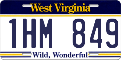 WV license plate 1HM849