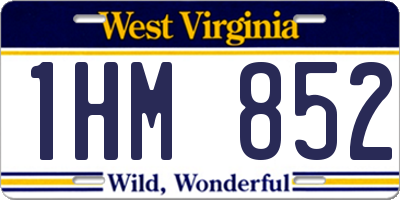 WV license plate 1HM852