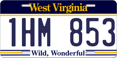 WV license plate 1HM853