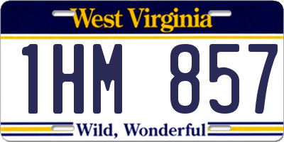 WV license plate 1HM857