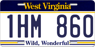 WV license plate 1HM860