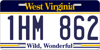 WV license plate 1HM862