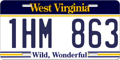 WV license plate 1HM863