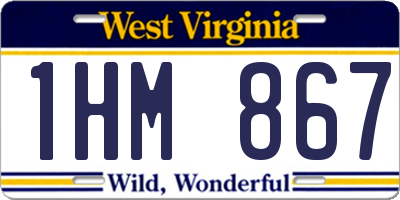 WV license plate 1HM867