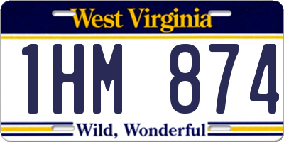 WV license plate 1HM874