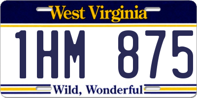 WV license plate 1HM875