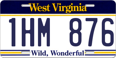 WV license plate 1HM876