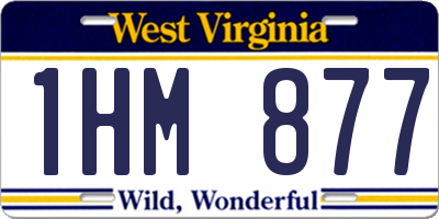 WV license plate 1HM877